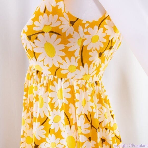 NWT kate spade Kate Daisy Vineyard Midi Cotton‎ Dress, Yellow - Picture 8 of 16
